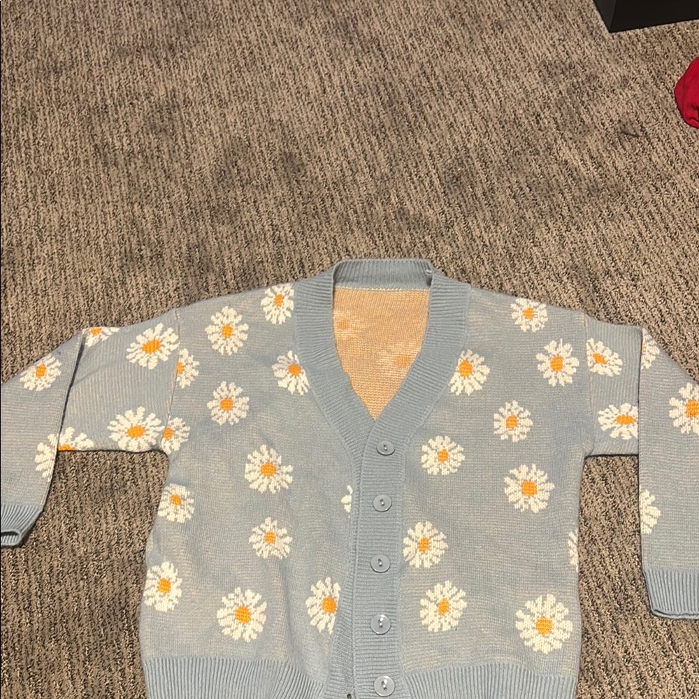 Floral Patterned Women's Sweater DAISY PRINT Cardigan